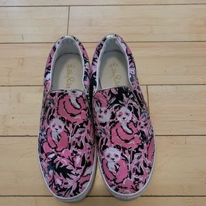 Lily Pulitzer pink/black panda print sneaker!